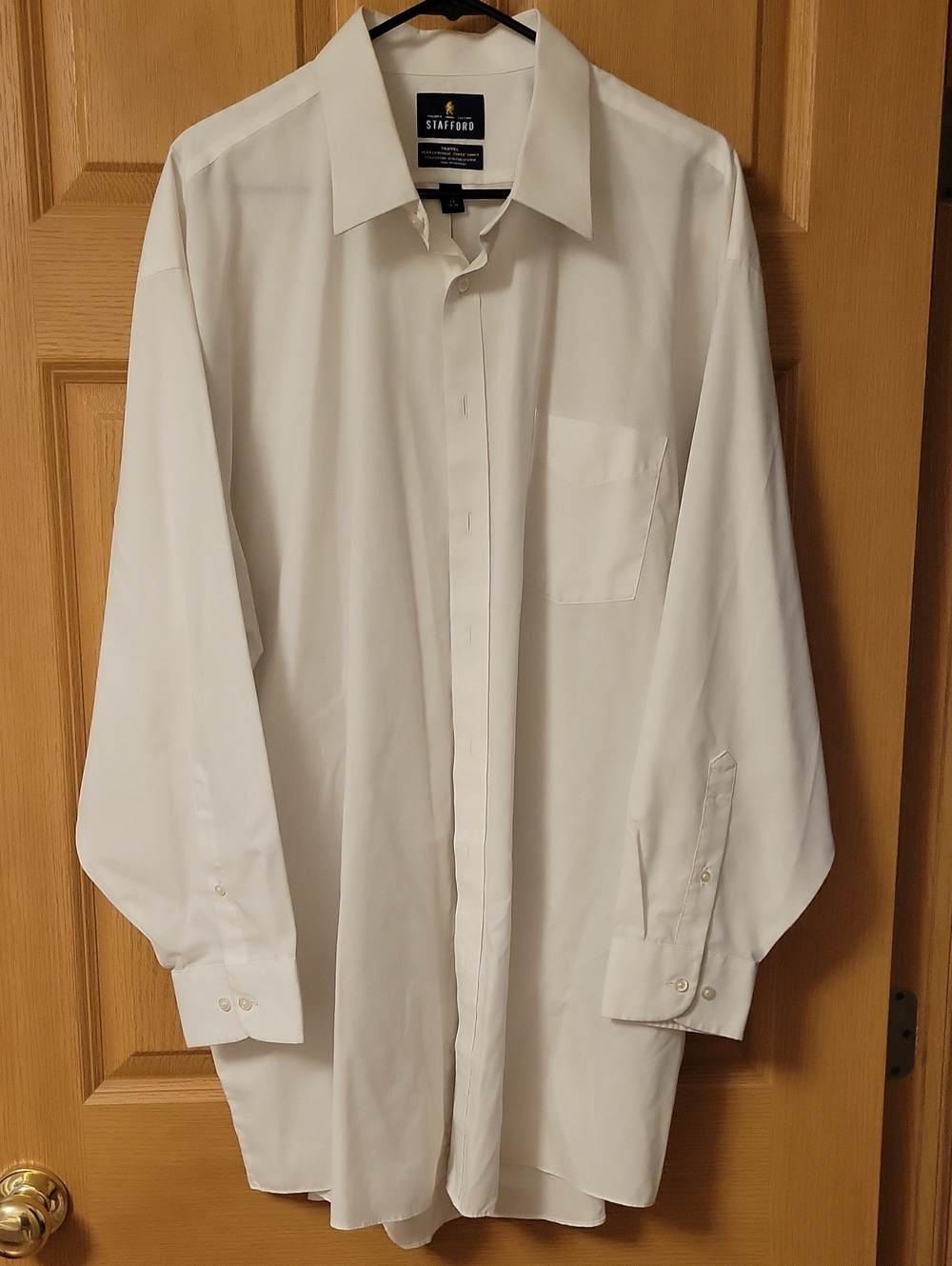 Stafford White Long Sleeve Dress Shirt - Classic Button-Down